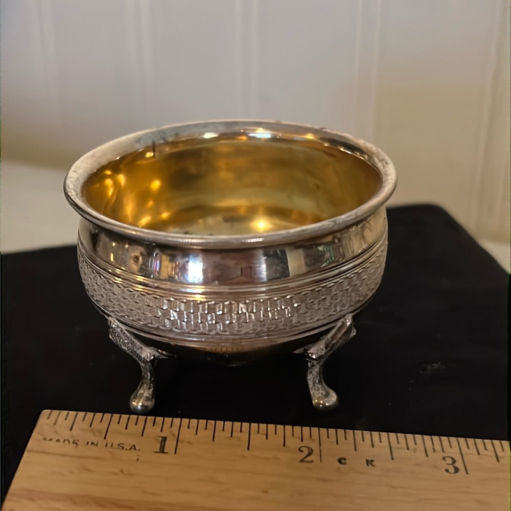 Antique sterling silver large salt cellar